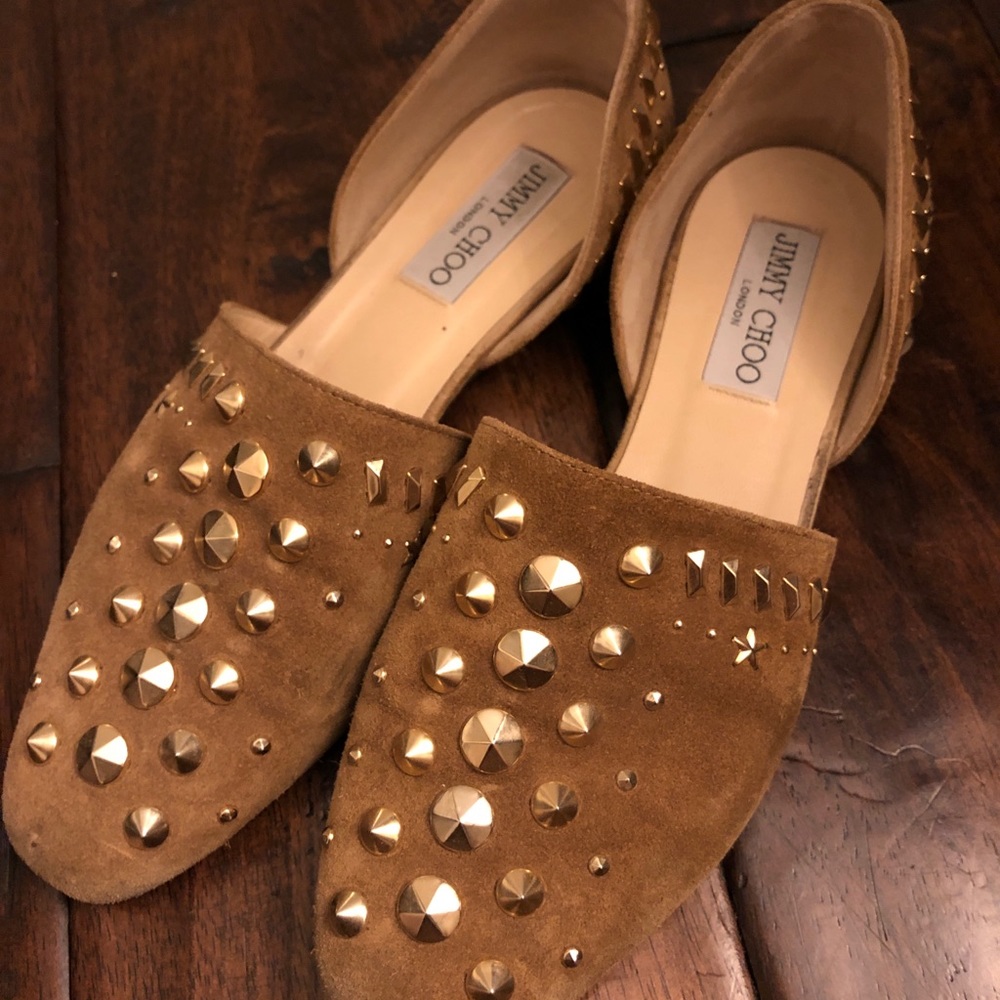 Jimmy Choo Studded Suede Flats
